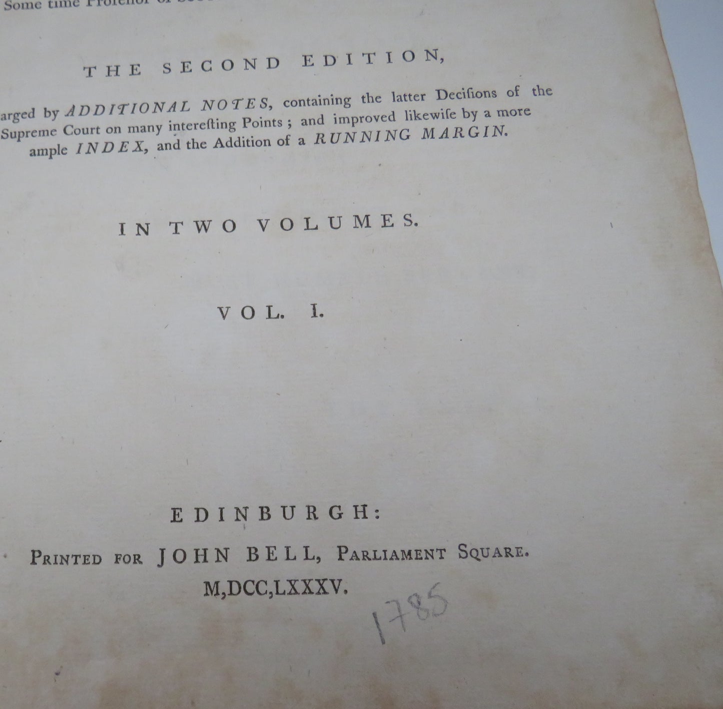 An Institute Of The Law Of Scotland In Four Books / In Two Volumes / Volume One