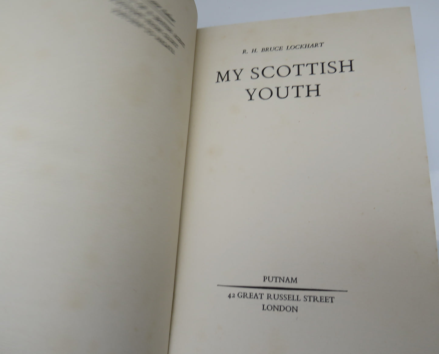 My Scottish Youth By R.H.Bruce Lockhart 1937 1st Edition