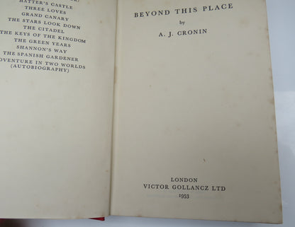 Beyond This Place By A.J.Cronin 1953 book image 3