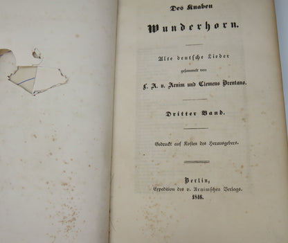 Des Knaben Wunderhorn Alte Deutsche Lieder 3rd Volume 1846 book image 7